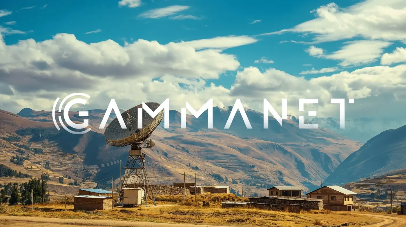 Identidad Gammanet sobre el paisaje andino.