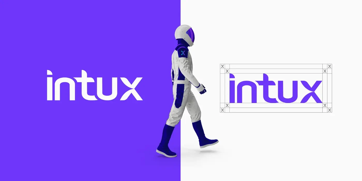 Presentación del logotipo y el universo espacial de Intux.